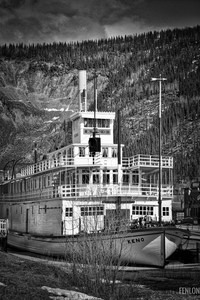 The SS Keno originally transported metal ore for processing. It's now a historic site, much like the SS Klondike, and was the last sternwheeler to navigate the Yukon (Whitehorse to Dawson) under its own power in 1960.